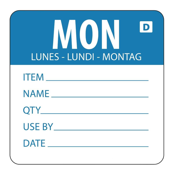 Hygiplas auflösbare Etiketten Montag blau (250 Stück) Hygiplas auflösbare Etiketten Montag blau (250 Stück)
