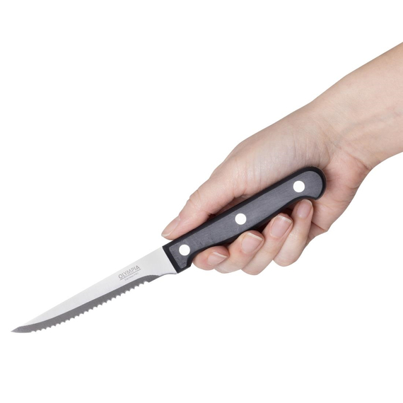 Olympia Steakmesser mit schwarzem Griff 21,5cm (12 Stück) 4 Olympia Steakmesser mit schwarzem Griff 21,5cm (12 Stück)