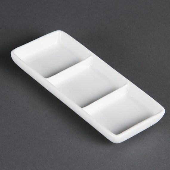 Olympia Whiteware dreifache Präsentierschalen (12 Stück) Olympia Whiteware dreifache Präsentierschalen (12 Stück)
