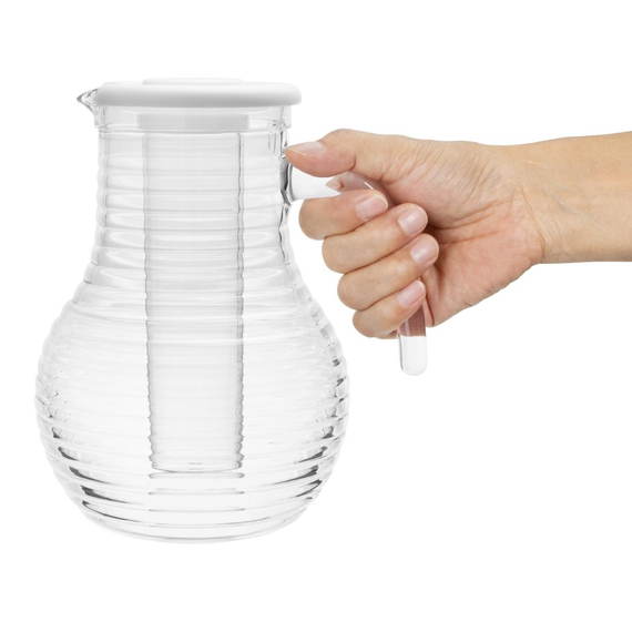 Olympia Kristallon Krug mit Kühlrohr Polycarbonat Geriffelt 1600ml 1 Olympia Kristallon Krug mit Kühlrohr Polycarbonat Geriffelt 1600ml