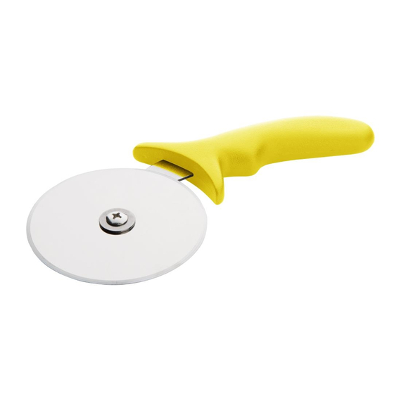 Hygiplas Edelstahl Pizzarad gelb 10cm 1 Hygiplas Edelstahl Pizzarad gelb 10cm