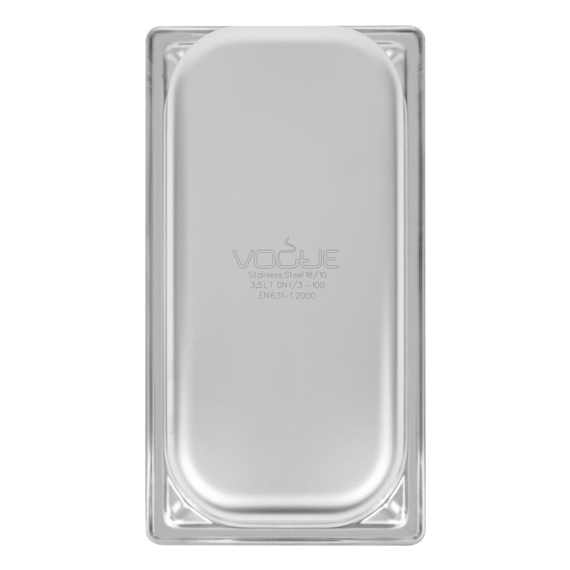 Vogue Strapazierfähiger GN-Behälter 1/3 Edelstahl 100mm 5 Vogue Strapazierfähiger GN-Behälter 1/3 Edelstahl 100mm