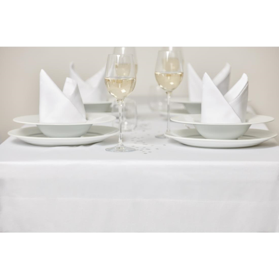 Mitre Luxury Satin Band Tischdecke weiß 229cm 2 Mitre Luxury Satin Band Tischdecke weiß 229cm