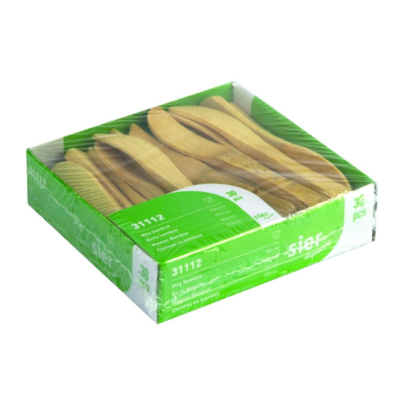 Sier Einwegmesser Bambus 90 mm (30 Stück) 3 Sier Einwegmesser Bambus 90 mm (30 Stück)
