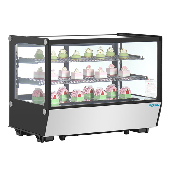 Polar G-Serie Theken-Kühlschrank Schwarz Quadratisches Glas 160L 2 Polar G-Serie Theken-Kühlschrank Schwarz Quadratisches Glas 160L