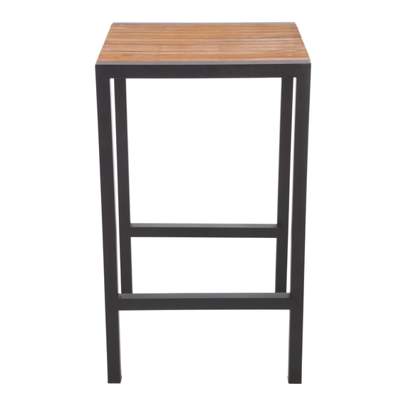 Bolero quadratischer Stahl und Akazienholz Bartisch 60cm 4 Bolero quadratischer Stahl und Akazienholz Bartisch 60cm