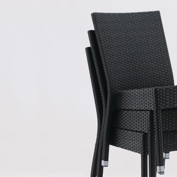 Bolero Rattanstühle anthrazit (4 Stück) 4 Bolero Rattanstühle anthrazit (4 Stück)