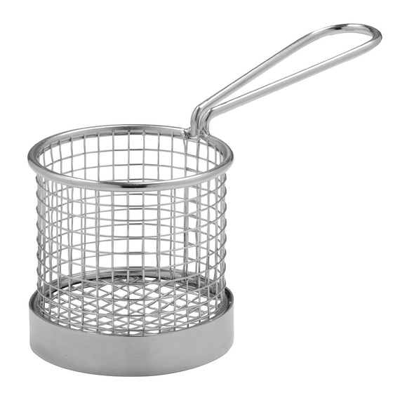 Olympia rundes Frittierkörbchen mit Stiel Edelstahl 8cm 2 Olympia rundes Frittierkörbchen mit Stiel Edelstahl 8cm