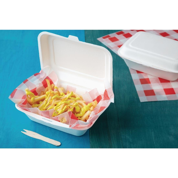 Fiesta Compostable kompostierbare Zuckerrohr Klappdeckelbehälter 18,2cm (250 Stück) 3 Fiesta Compostable kompostierbare Zuckerrohr Klappdeckelbehälter 18,2cm (250 Stück)