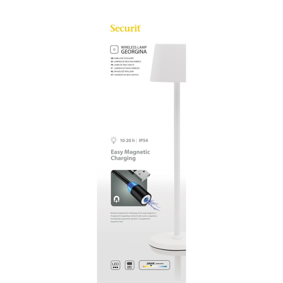 Securit Weiße dimmbare LED-Tischleuchte Georgina inkl. magnetischem Ladekabel 6 Securit Weiße dimmbare LED-Tischleuchte Georgina inkl. magnetischem Ladekabel