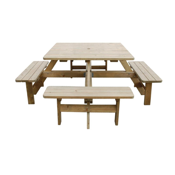 Rowlinson Quadratischer Picknicktisch aus Holz 5 Rowlinson Quadratischer Picknicktisch aus Holz