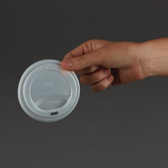Vegware kompostierbare Heißgetränkebecher-Deckel 34 & 45,5cl (1000 Stück) 2 Vegware kompostierbare Heißgetränkebecher-Deckel 34 & 45,5cl (1000 Stück)