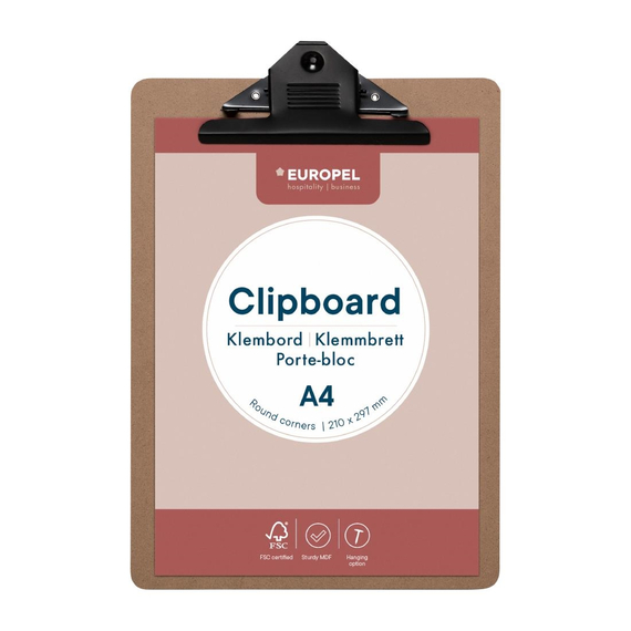 Europel Klemmbrett A4 Hochformat Holz 210 x 297 mm 3 Europel Klemmbrett A4 Hochformat Holz 210 x 297 mm