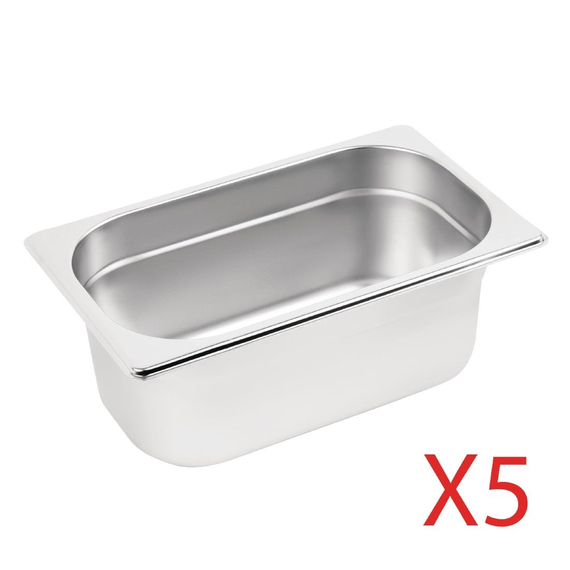 Vogue GN-Behälter Set 5x GN1/4 100mm (5 Stück) 2 Vogue GN-Behälter Set 5x GN1/4 100mm (5 Stück)