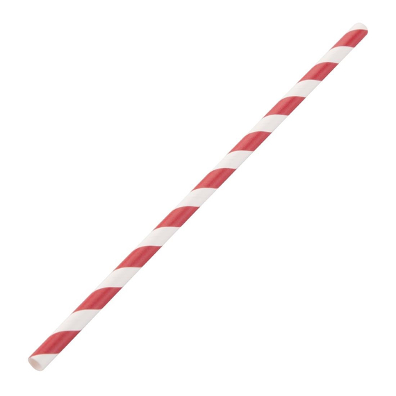 Fiesta Compostable Kompostierbare Papiertrinkhalme rot geringelt (250 Stück) 1 Fiesta Compostable Kompostierbare Papiertrinkhalme rot geringelt (250 Stück)