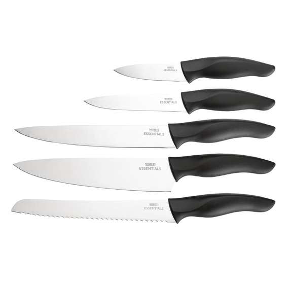 Nisbets Essentials Messerblock mit 5-teiligem Messerset 2 Nisbets Essentials Messerblock mit 5-teiligem Messerset