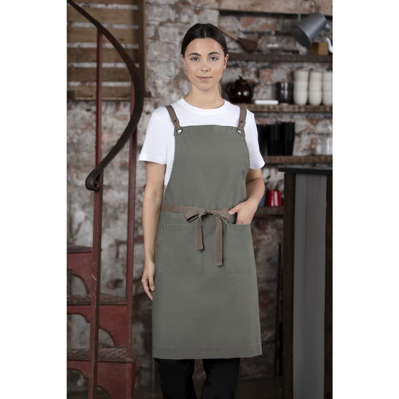 Southside Baumwoll-Canvas Latzschürze Khaki 6 Southside Baumwoll-Canvas Latzschürze Khaki