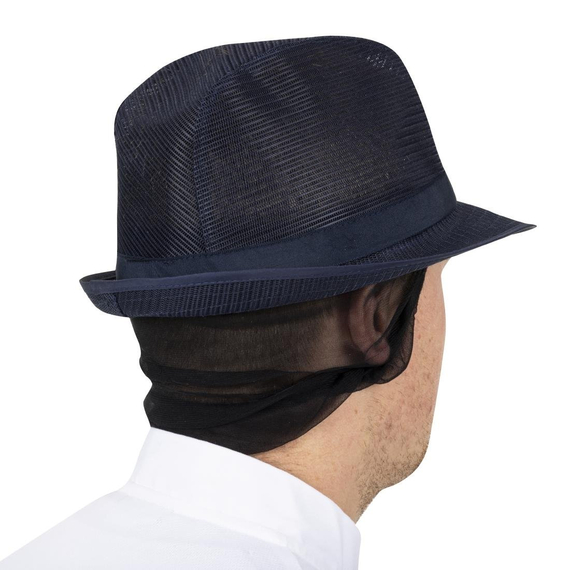 Trilby Hut mit Haarnetz dunkelblau Größe S 9 Trilby Hut mit Haarnetz dunkelblau Größe S