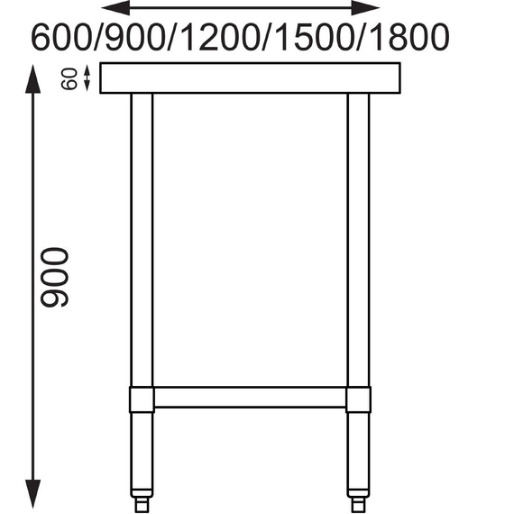 Vogue Edelstahl Arbeitstisch mit Regalboden 120 x 60cm 4 Vogue Edelstahl Arbeitstisch mit Regalboden 120 x 60cm