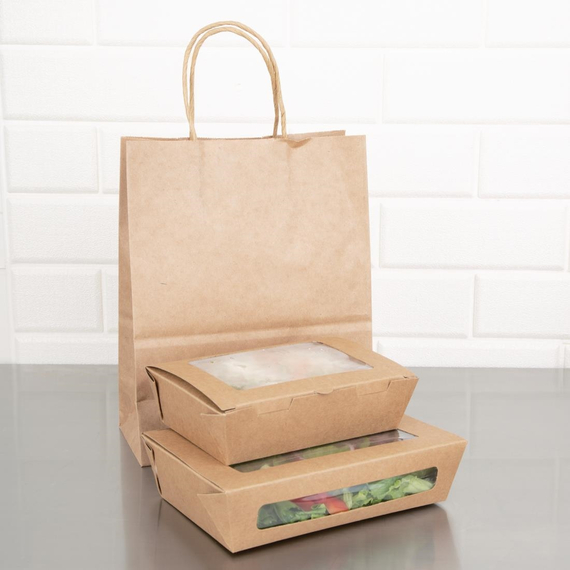 Fiesta Compostable kompostierbare Salatschüsseln mit PLA-Fenstern 1200ml (200 Stück) 5 Fiesta Compostable kompostierbare Salatschüsseln mit PLA-Fenstern 1200ml (200 Stück)