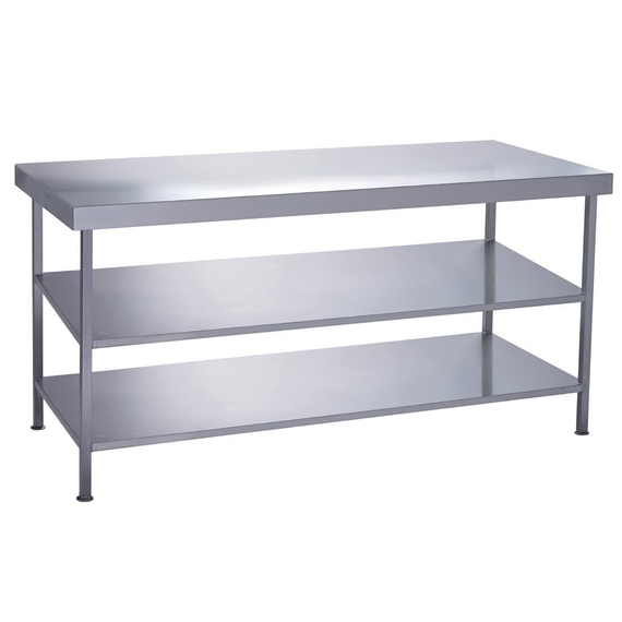 Parry Vollverschweißter Mitteltisch aus Edelstahl mit 2 Unterböden 1200 x 600 mm Parry Vollverschweißter Mitteltisch aus Edelstahl mit 2 Unterböden 1200 x 600 mm