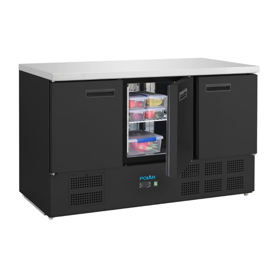 Polar G-Series Dreitüriger Kühltisch Schwarz 400Ltr 1 Polar G-Series Dreitüriger Kühltisch Schwarz 400Ltr