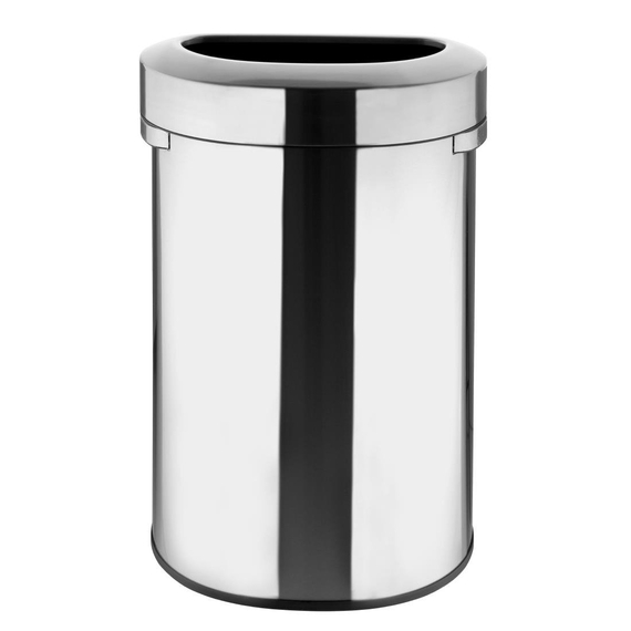 Bolero 'D' Form Gebürsteter Stahl Mülleimer mit offenem Deckel 86Ltr Bolero 'D' Form Gebürsteter Stahl Mülleimer mit offenem Deckel 86Ltr