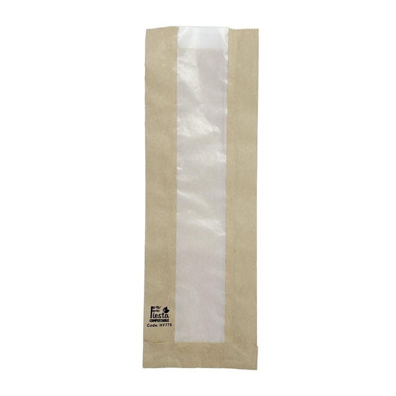 Fiesta Kompostierbare Baguette-Tüte mit Pergamentfenster 300x100x60mm (1000 Stück) Fiesta Kompostierbare Baguette-Tüte mit Pergamentfenster 300x100x60mm (1000 Stück)