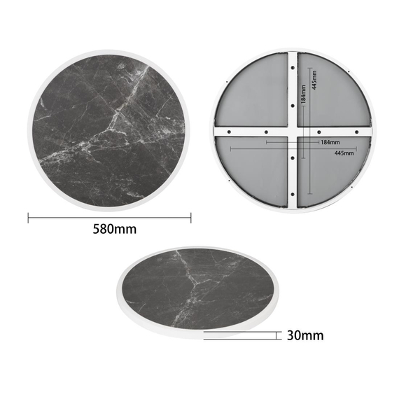 Bolero Fiberglas-Tischplatte, rund, dunkler Granit-Effekt, 580 mm 3 Bolero Fiberglas-Tischplatte, rund, dunkler Granit-Effekt, 580 mm