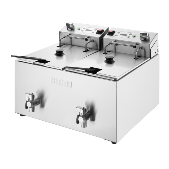 Buffalo Doppelfritteuse mit Timer 2x8Ltr 3 Buffalo Doppelfritteuse mit Timer 2x8Ltr