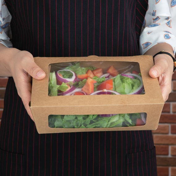 Fiesta Recycelbare Salatbox mit PET-Fenster 1600ml (Packung mit 100 Stück) 2 Fiesta Recycelbare Salatbox mit PET-Fenster 1600ml (Packung mit 100 Stück)