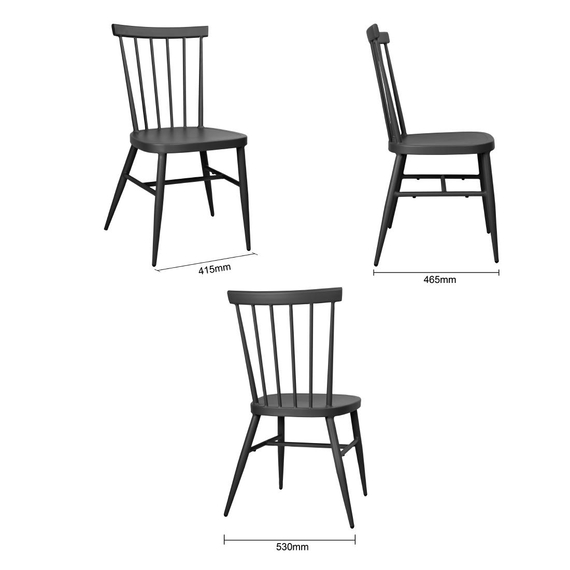 Bolero Windsor Aluminium-Stühle, Schwarz, 4 Stück 4 Bolero Windsor Aluminium-Stühle, Schwarz, 4 Stück