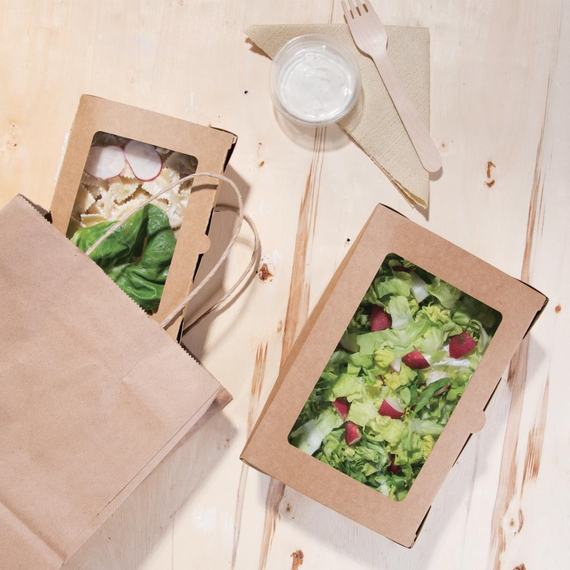 Fiesta Compostable kompostierbare Salatschüsseln mit PLA-Fenstern 1200ml (200 Stück) 4 Fiesta Compostable kompostierbare Salatschüsseln mit PLA-Fenstern 1200ml (200 Stück)