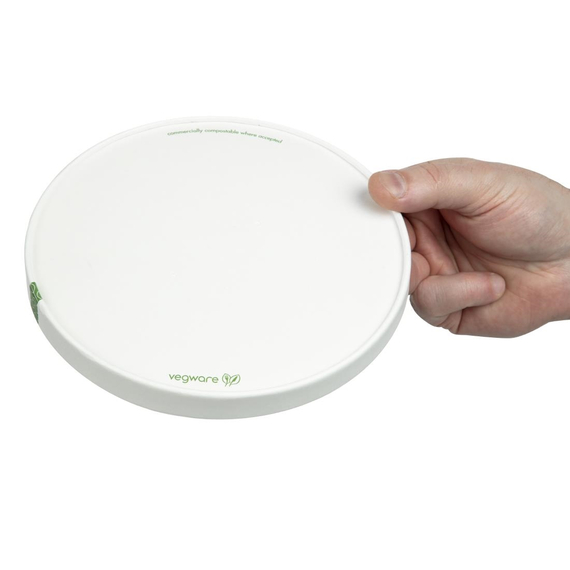 Kompostierbare Deckel der Vegware 185-Serie (300 Stück) 4 Kompostierbare Deckel der Vegware 185-Serie (300 Stück)