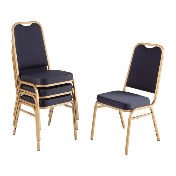 Bolero Bankettstühle mit quadratischer Lehne blau (4 Stück) 3 Bolero Bankettstühle mit quadratischer Lehne blau (4 Stück)