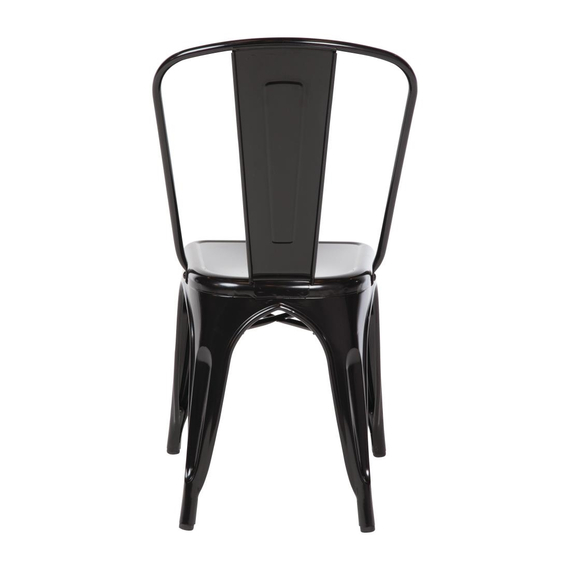 Bolero Bistro Stahl Beistellstühle Schwarz (4 Stück) 6 Bolero Bistro Stahl Beistellstühle Schwarz (4 Stück)