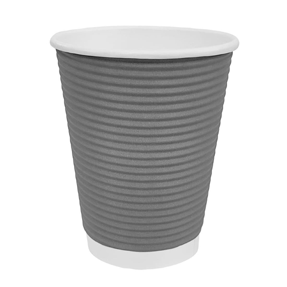 Fiesta Recyclable Heißgetränkebecher aus Wellpappe dunkelgrau 225ml (25 Stück) 3 Fiesta Recyclable Heißgetränkebecher aus Wellpappe dunkelgrau 225ml (25 Stück)