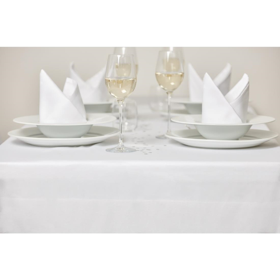 Mitre Luxury Satin Band Tischdecke weiß 137cm 2 Mitre Luxury Satin Band Tischdecke weiß 137cm
