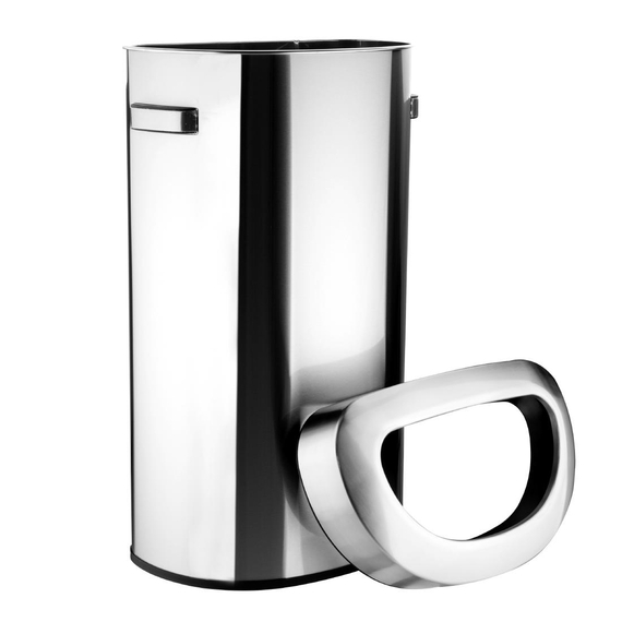 Bolero 'D' Form Gebürsteter Stahl Mülleimer mit offenem Deckel 86Ltr 4 Bolero 'D' Form Gebürsteter Stahl Mülleimer mit offenem Deckel 86Ltr