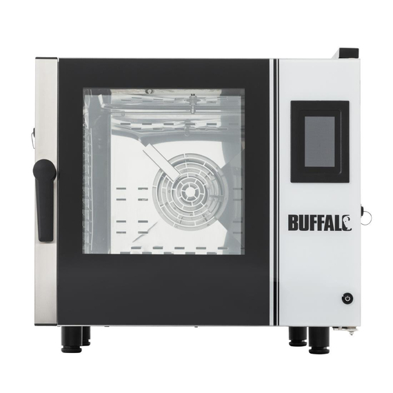 Buffalo freistehender Smart-Touchscreen-Kompakt-Kombiofen 6 Stück GN 1/1 mit Installationskit 1 Buffalo freistehender Smart-Touchscreen-Kompakt-Kombiofen 6 Stück GN 1/1 mit Installationskit