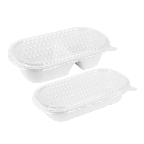 Fiesta Kompostierbare Bagasse Ovale Behälter 850ml (100 Stück) 3 Fiesta Kompostierbare Bagasse Ovale Behälter 850ml (100 Stück)