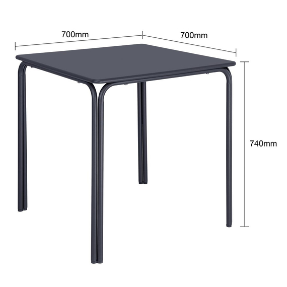 Bolero Adeline Stahl quadratischer Tisch 700mm Schieferblau 3 Bolero Adeline Stahl quadratischer Tisch 700mm Schieferblau
