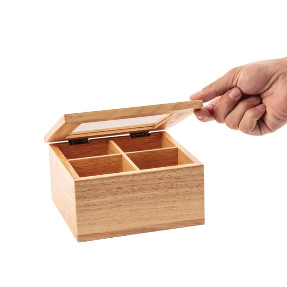 Olympia Mini Teebox aus Gummibaumholz 3 Olympia Mini Teebox aus Gummibaumholz