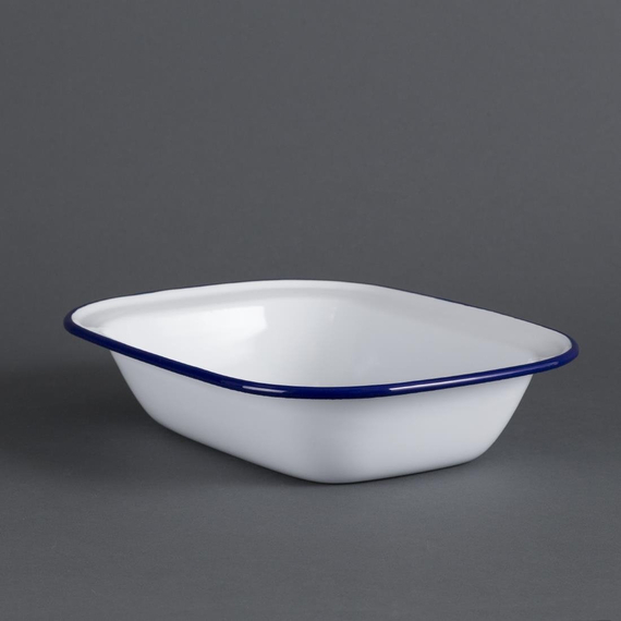 Olympia rechteckige Speiseschale weiß-blau 19 x 28cm (6 Stück) 6 Olympia rechteckige Speiseschale weiß-blau 19 x 28cm (6 Stück)