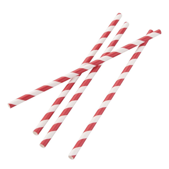 Fiesta Compostable Kompostierbare Papiertrinkhalme rot geringelt (250 Stück) Fiesta Compostable Kompostierbare Papiertrinkhalme rot geringelt (250 Stück)