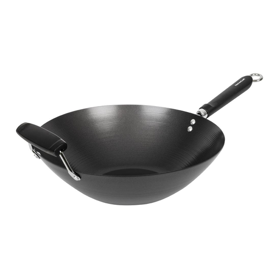 Antihaftbeschichteter Wok mit flachem Boden 35,5cm Antihaftbeschichteter Wok mit flachem Boden 35,5cm
