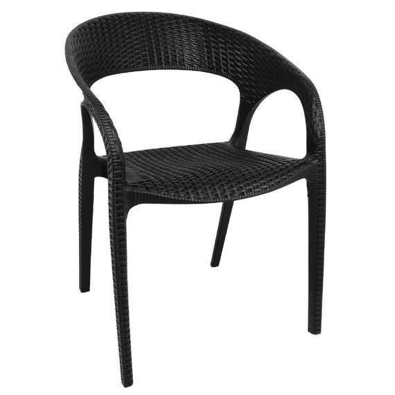 Bolero Rattanstühle mit Armlehne schwarz (4 Stück) 7 Bolero Rattanstühle mit Armlehne schwarz (4 Stück)
