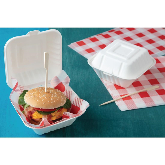 Fiesta Compostable kompostierbare Zuckerrohr Burgerboxen 14,9cm (500 Stück) 1 Fiesta Compostable kompostierbare Zuckerrohr Burgerboxen 14,9cm (500 Stück)