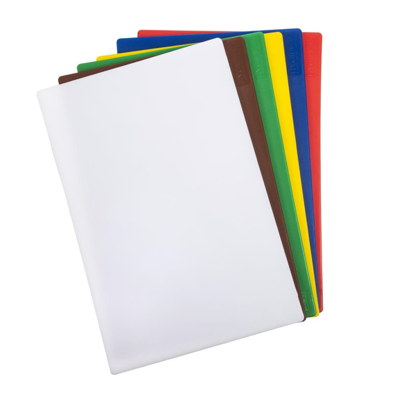 Hygiplas standard LDPE Schneidebretter Set mit Ständer 5 Hygiplas standard LDPE Schneidebretter Set mit Ständer