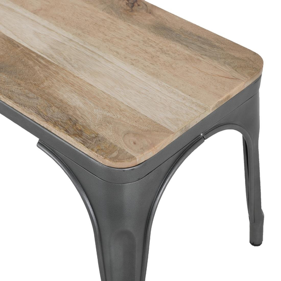 Bolero Bistro Sitzbank Innenbereich Mangoholz & Gunmetal Stahlrahmen 1000mm (2 Stück) 2 Bolero Bistro Sitzbank Innenbereich Mangoholz & Gunmetal Stahlrahmen 1000mm (2 Stück)